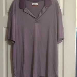 Mens Grand Slam Purple Striped Short Sleeve Polo Shirt XXL